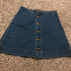 American apparel button up denim skirt